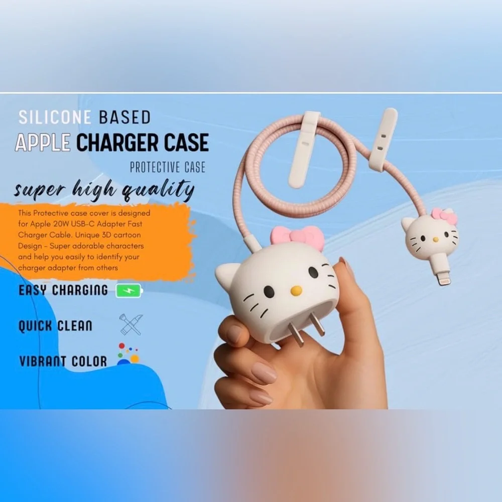 Hello Kitty Pink and White Charger Cable